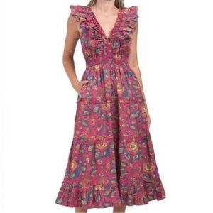House of Harlow 1960 Multicolor Floral Maxi Dress Women's Size Medium